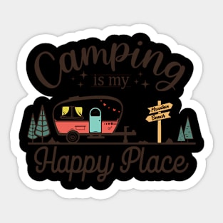 Camping Is My HapPlace Favorite Vacation Rv Camper Sticker